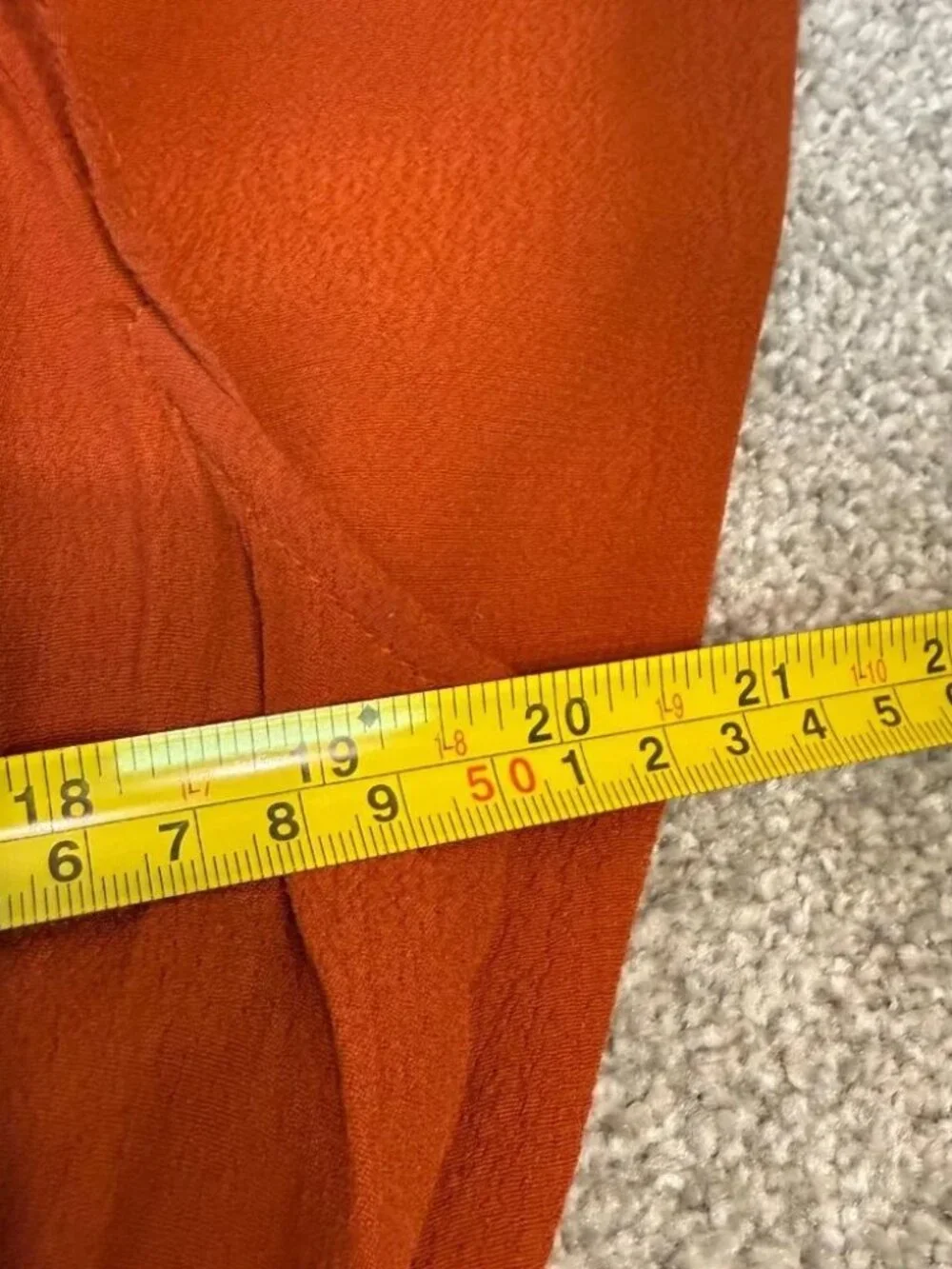 Maeve Anthropologie Noronha Burnt Orange Faux Wrap Midi Dress M